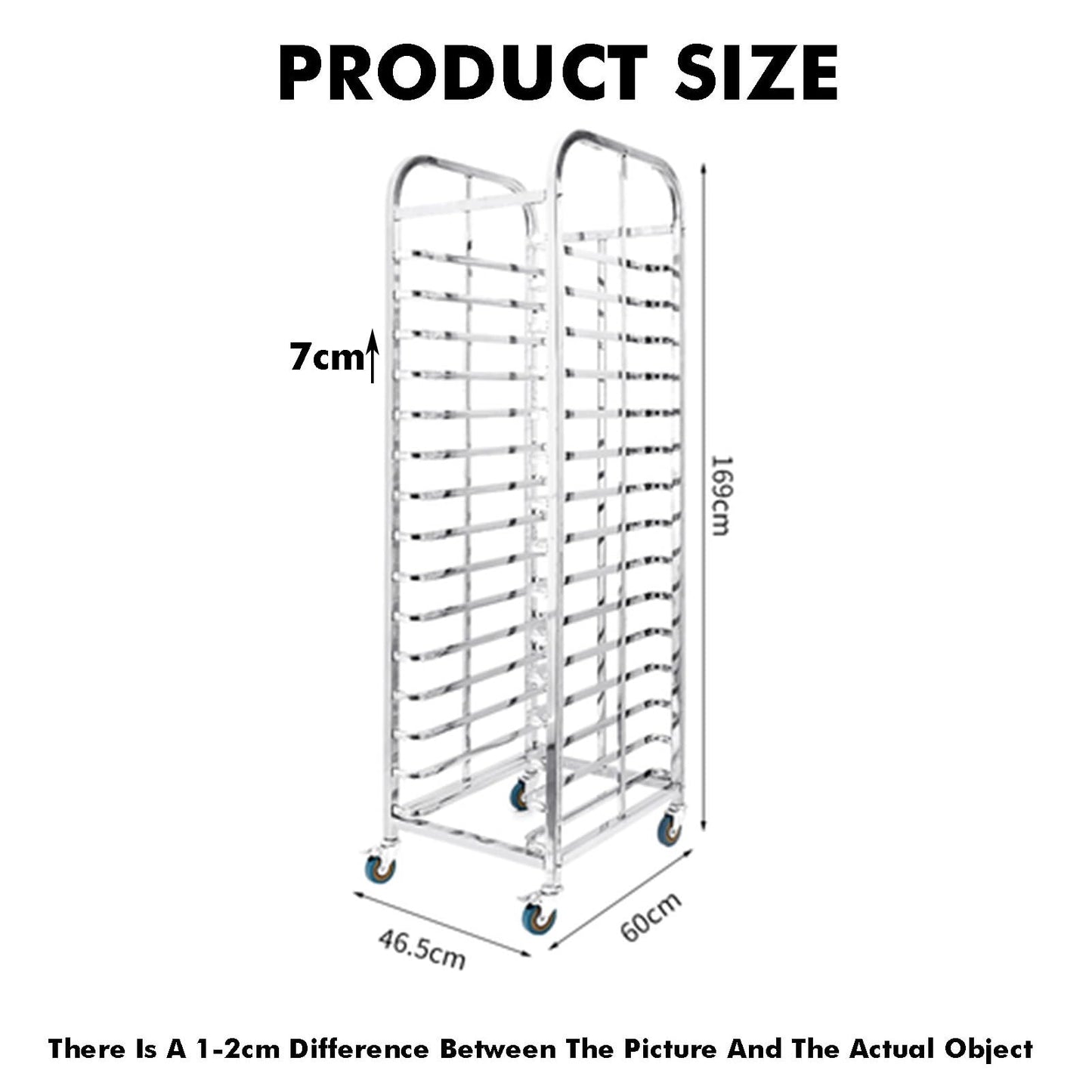 DUHTFCY Large Rolling Bread Rack, 12-Tier Commercial Baking Shelf for Bakeries, Restaurants & Catering, Ideal for Storage