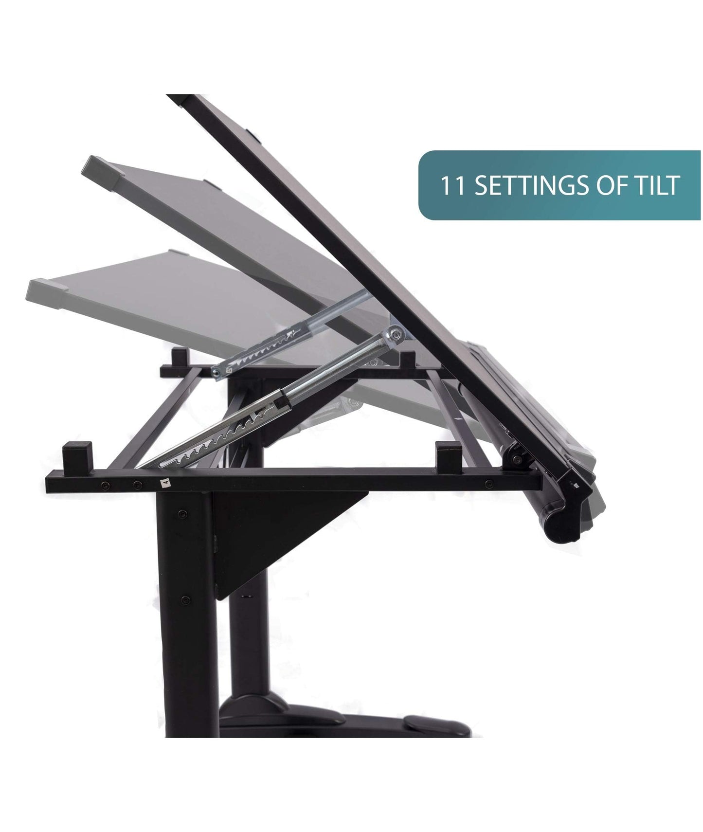 Stand Up Desk Store Adjustable Height and Angle Drafting Table Drawing Desk with Large Surface (Black Frame/Black Top, 40" W X 26" D)