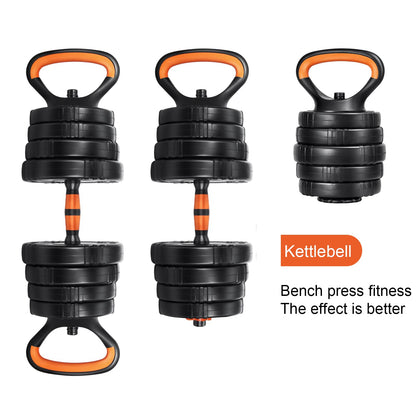 EDOSTORY Adjustable Dumbbell Set, 22/44/66/88lbs Free Weights, 4-in-1 Barbell & Kettlebell Set, Non-slip Handles, Fitness for Men & Women