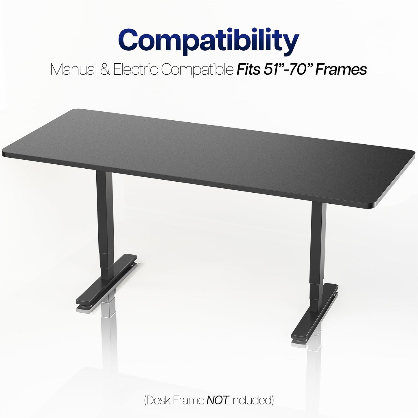 VIVO Universal 71 x 30 inch Solid One-Piece Table Top for Standard and Sit to Stand Height Adjustable Home and Office Desk Frames, Black, DESK-TOP71B