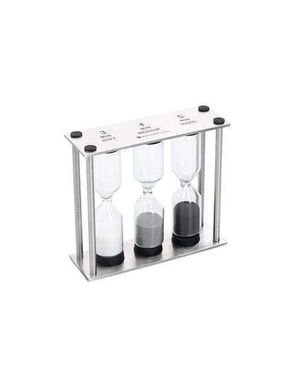 MasterClass Hourglass Triple Sand Timer, Soft Medium Hard-Boiled Eggs, Stainless Steel, 3,4,5 Minutes