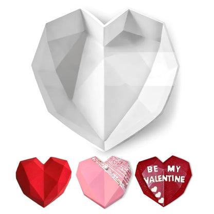 Breakable Heart Mold, Flexible Silicone Baking Mold for Cakes, Chocolate, Jellies & Freezer Desserts