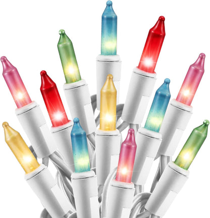 26.5 100 Count Set Easter Decorations Mini String Lights - feet Mini Light on White Wire Plug in End to End Connectable
