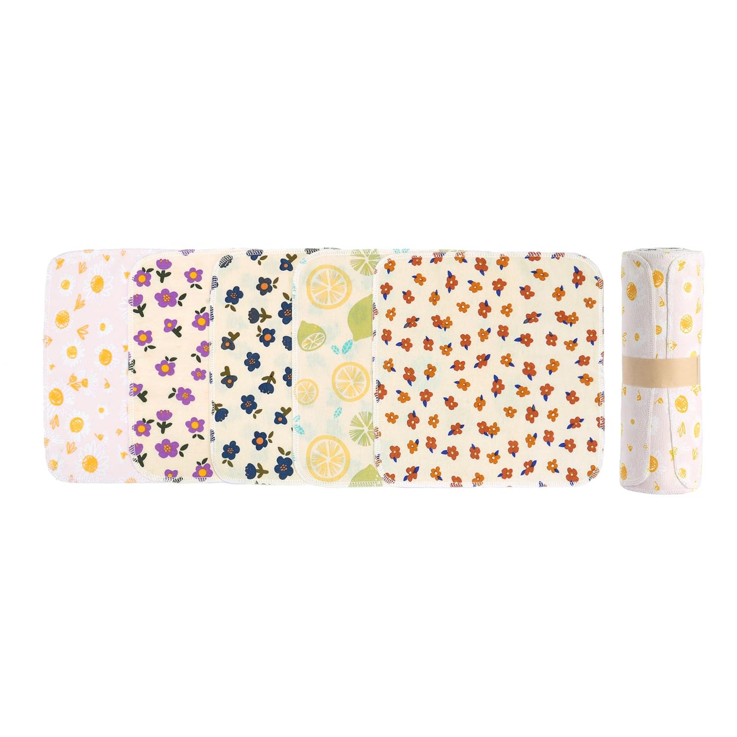 25Pcs of Multi-Color Reusable Washable Single-Layer Toilet Paper Rolls, Durable Rollable Cleaning Cloths for Daily Use and Home Cleaning