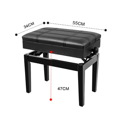 USZWBY Leather Piano Bench Height Adjustable Piano Stool Luxury Leather Piano Bench Keyboard Stool,Enjoying Sturdy Solid Wood Frame,Sturdy and Durable