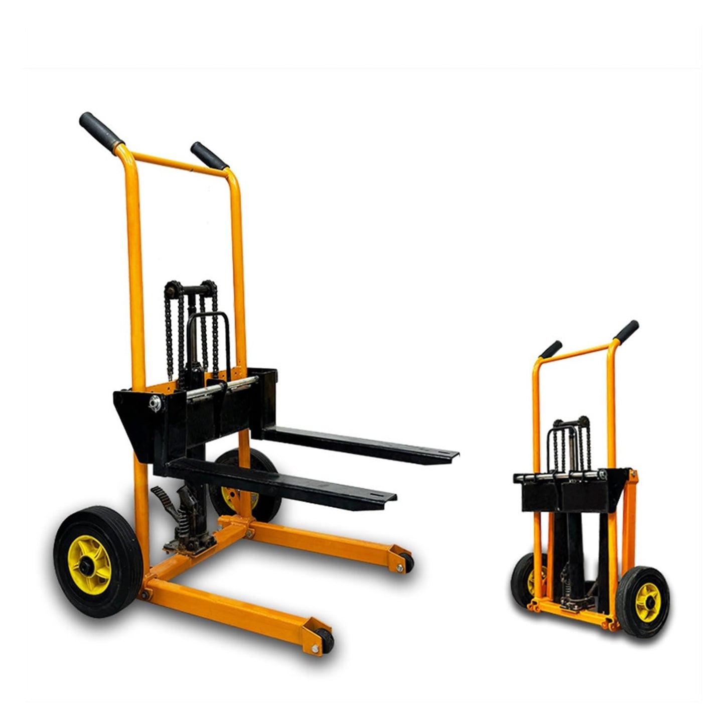 Foldable Hydraulic Lift Winch Stacker Manual Forklift Pallet Jack Pallet Truck Ideal for Warehouse Workshop