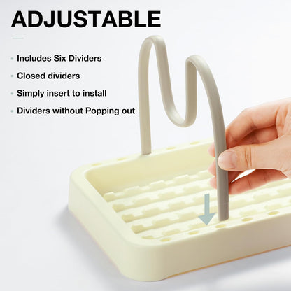 Pots and Pans Organizer for Under Cabinet, 6 Adjustable Compartment Kitchen Cabinet Organizers and Storage for Bakeware.
