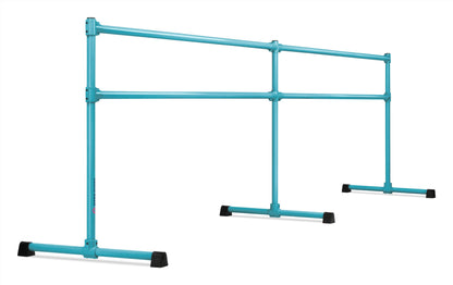 VITA Barre Portable Freestanding Double Ballet Barre, Extreme, 10 Ft Bars, Teal, Steel | Fixed Height, Made in USA, Home or Gym Exercise Equipment for Kids & Adults | Dance, Fitness, Pilates