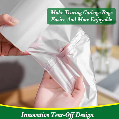 Hommaly 2 Gallon 200 pcs Small Clear Trash Bags(Fit1.8-2 Gal), Strong 1.8 Gallon Garbage Bags, Bathroom Trash Can Bin Liners Unscented, Mini Plastic Bags for Office,Waste Basket Liner,Fit 6,7,8 Liters