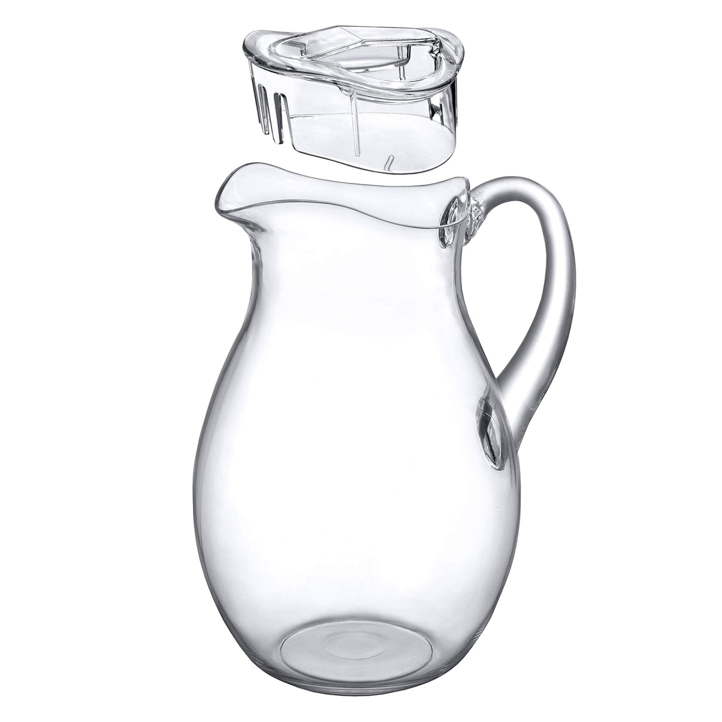 Amazing Abby - Bubbly - Plastic Pitcher (64 oz, 2 Quart), Clear Water Pitcher with Lid, Fridge Jug, BPA-Free, Shatter-Proof, Great for Iced Tea, Sangria, Lemonade, Juice, Milk, and More