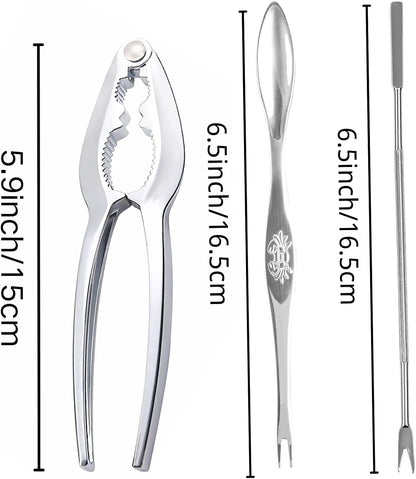 Set, 2 4 Seafood Tool Lobster Crackers & Forks, Stainless Steel for Crab Legs Lobster Nuts