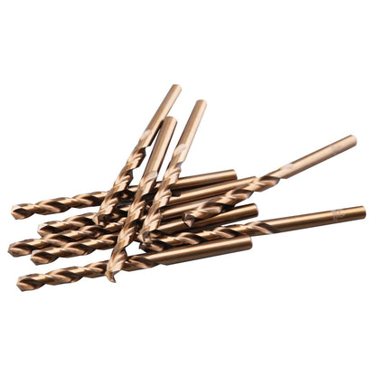 5/16" M35 Cobalt HSS Jobber Length Twist Drill Bit with Straight Shank,Heavy Duty, Pack of 10 PCS, Drilling for Cast Iron, Heat-Treated Steel, Stainless Steel and Other Hard Materials by LU&MN