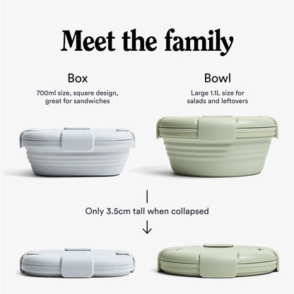 STOJO Collapsible Sandwich Box – 24oz, Reusable Food Storage Container, Silicone Bowl for Hot/Cold Food – Meal Prep, Lunch, Camping, Hiking – Dishwasher Safe (Cashmere, Set of 1)