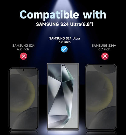 MAGIC JOHN 2 Pack for Samsung Galaxy S24 Ultra Privacy Glass Screen Protector 6.8 inch, 28° Anti-spy Tempered Glass Film, Auto Dust-Elimination Installation, Bubble Free, Case Friendly