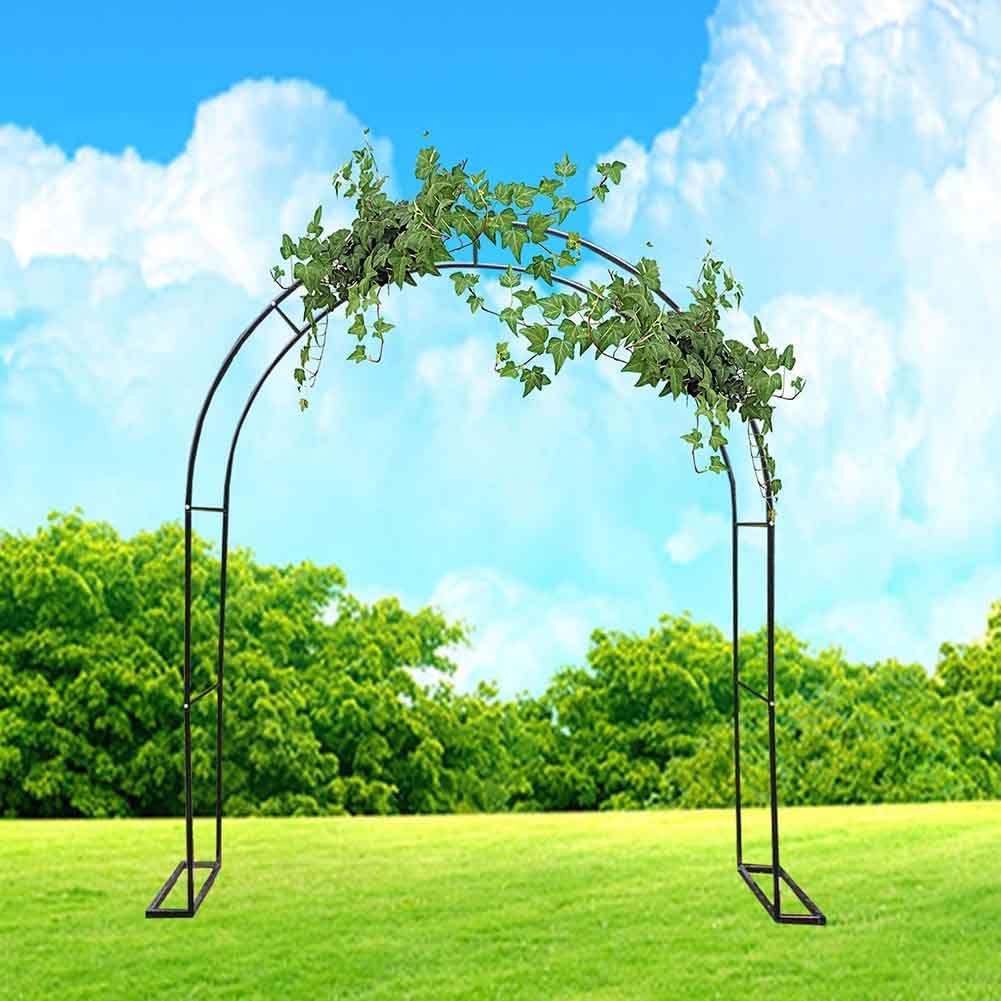 Metal Wedding Arch with Base for Outdoor & Indoor Use Weatherproof Trellis for Climbing Plants Easy Assembly and Reconfigurable Design Green 2.4M x 2.2M (White W3M*H2.2M)