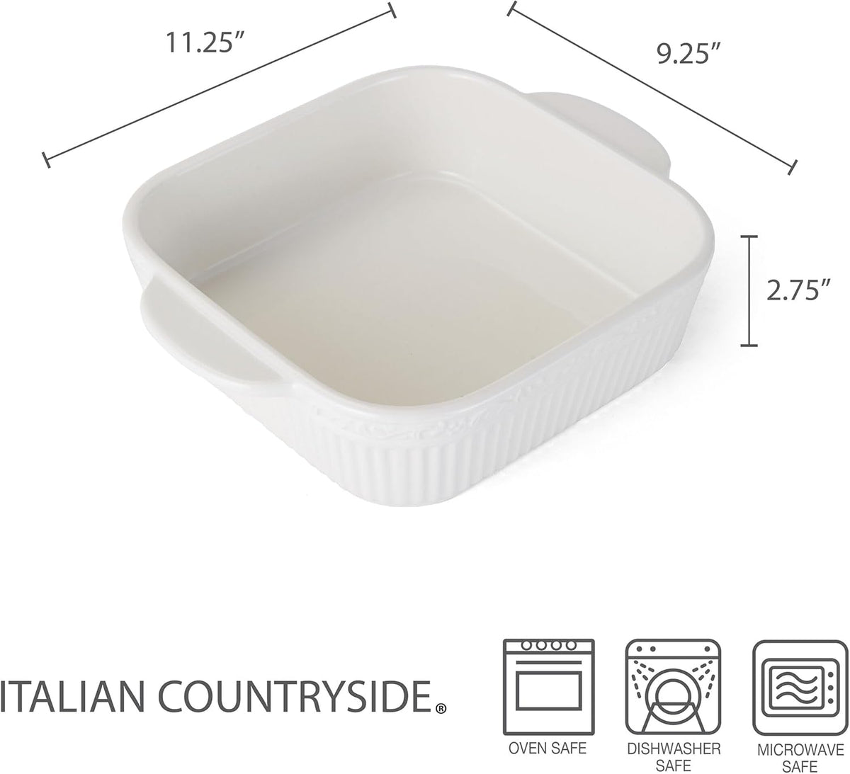 Mikasa Italian Countryside 9 Inch Square Casserole Baker
