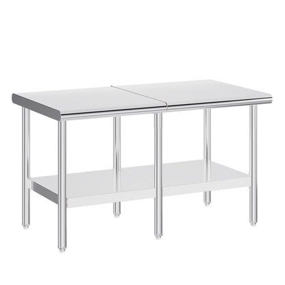 Jocisland 30" x 60" Stainless Steel Table for Prep & Work, Food-Grade Stainless Steel Adjustable Under Shelf and Feet, for Commercial Kitchen, Restaurant, Hotel, Garage