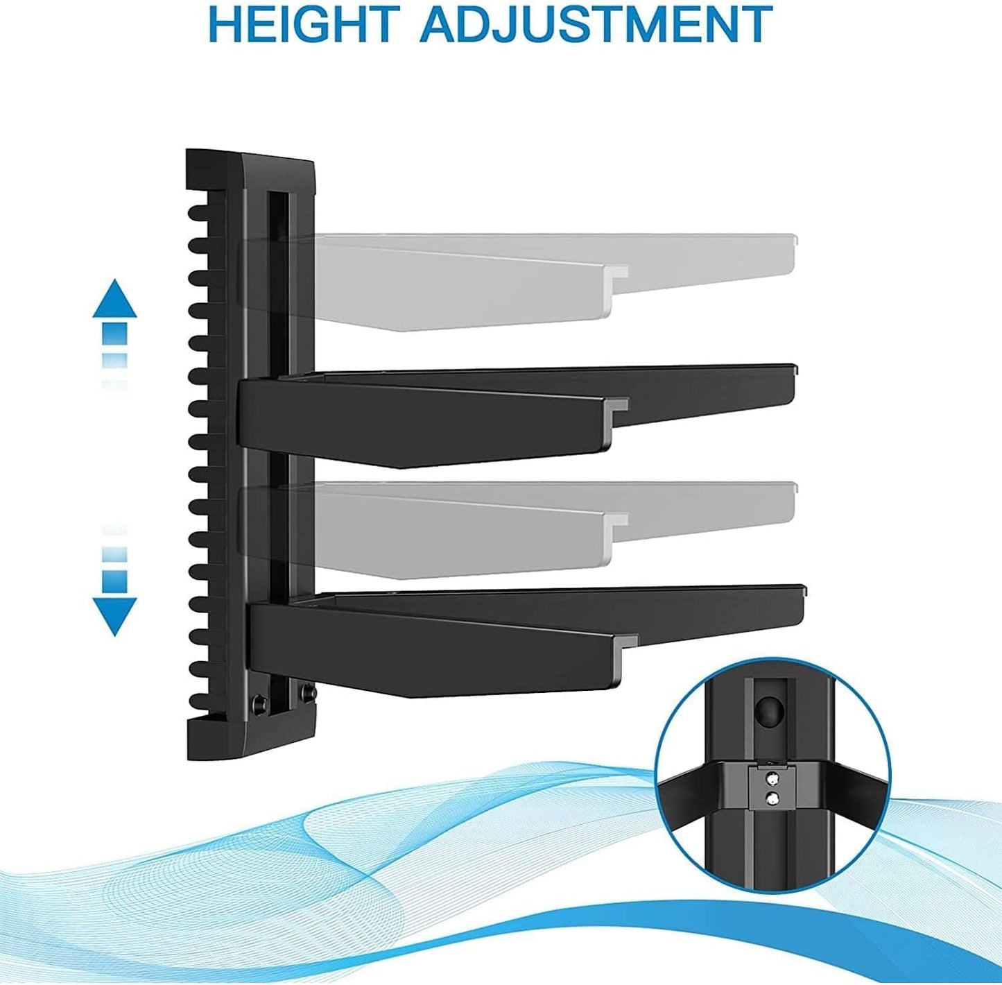 PERLESMITH Floating AV Shelf, Double Wall Mount TV Shelf - Holds up to 17.6lbs for Xbox, Projector, Cable Box
