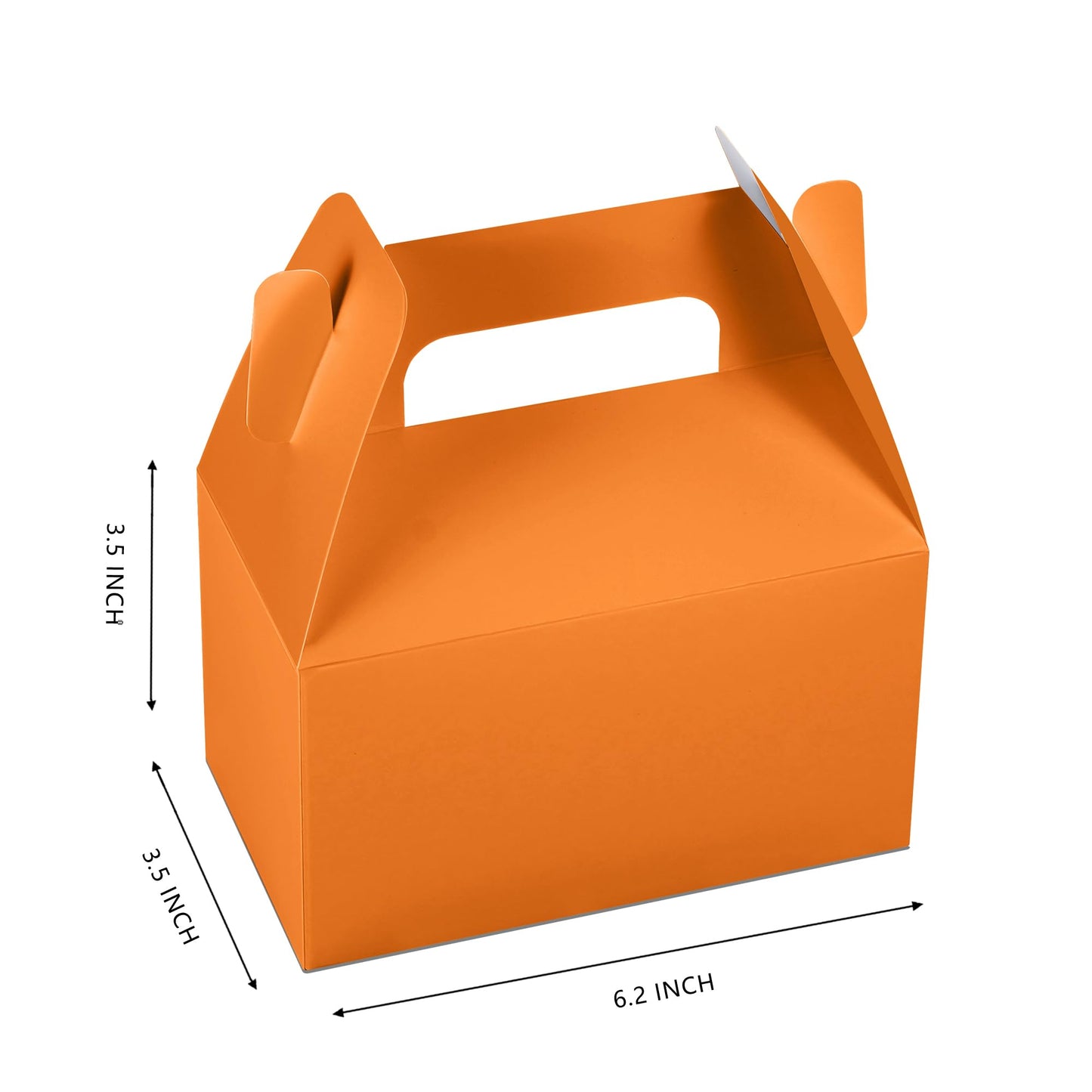 XAGLVV 24 Pack Orange Paper Gable Treat Boxes, Goodie Candy Boxes with Handles, Gift Box for Birthday, Halloween, Fall Parties Decoration Supplie