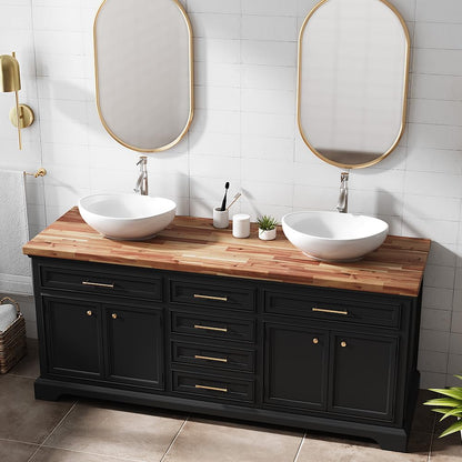 AllForWood 96''L x 25''W x 1.5''Th Acacia Solid Wood Butcher Block Countertop, Butcher Block Table Top for DIY Washer Dryer/Island/Kitchen Countertop (Unfinished)