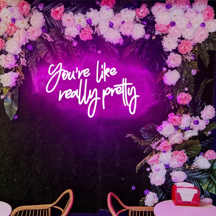 Hello Gorgeous Neon Sign Hello Beautiful Pink LED Neon Lights for Home Wedding Birthday Backdrop Bacelorette Party Wth Dimmable Switch(5V,16.5X10.6inches)