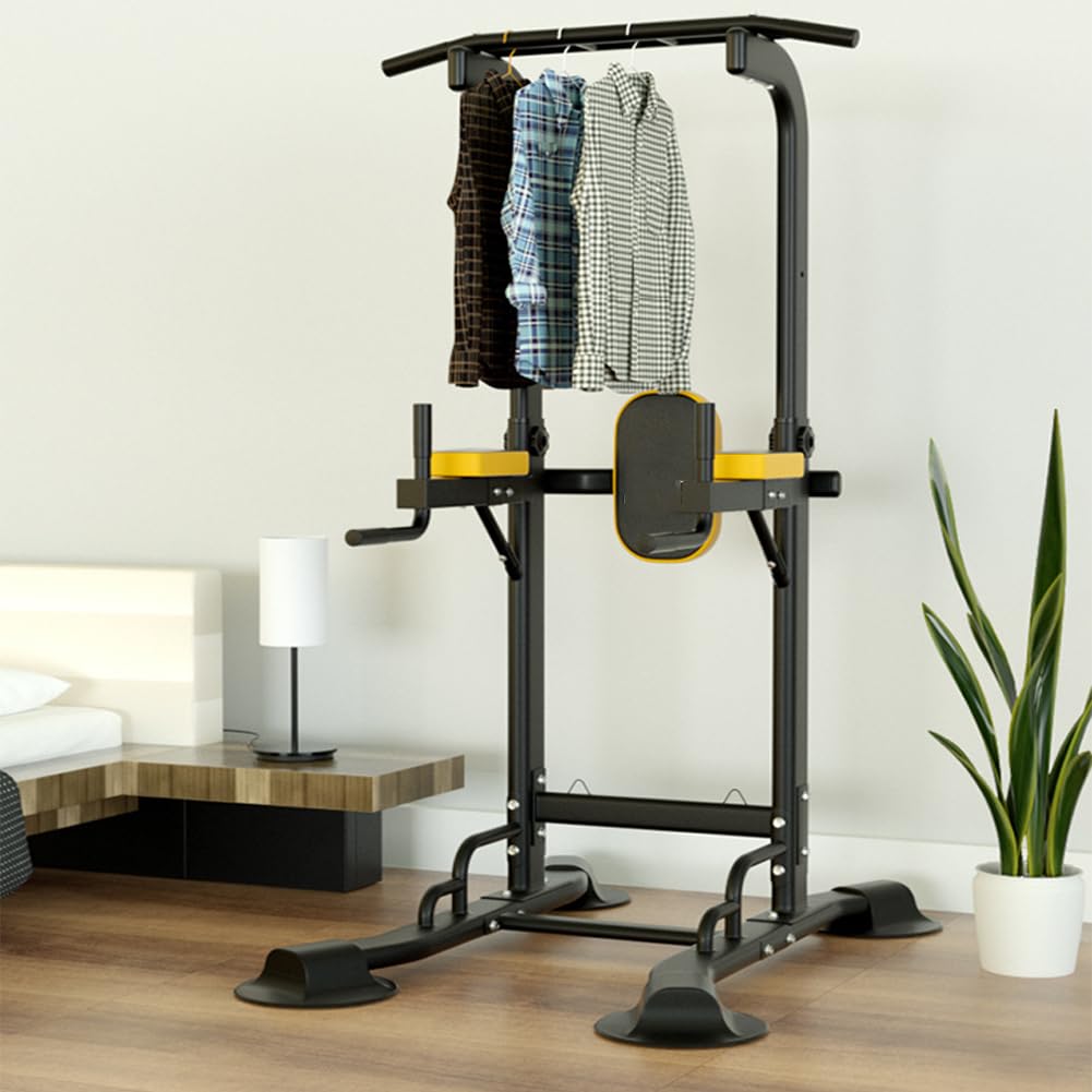 Power Tower Dip Station Adjustable Pull Up Bar, Push Up Workout Dip Stands Strength Training Equipment,for Home Gym 300Kg