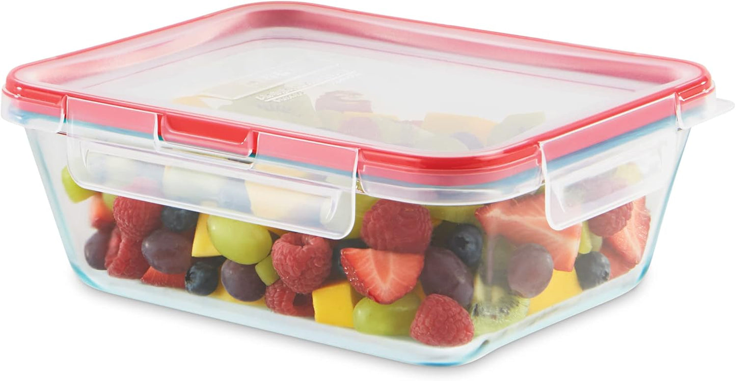 Pyrex Freshlock Glass Food Storage Container, Airtight & Leakproof Locking Lids, 8 Cup