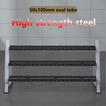 Commercial Steel Dumbbell Rack, 3 Tier Home Fitness Strength Training Dumbbell Storage Rack, 500kg Capacity, Silver, 3mm Thick Reinforced Dumbbell Racks