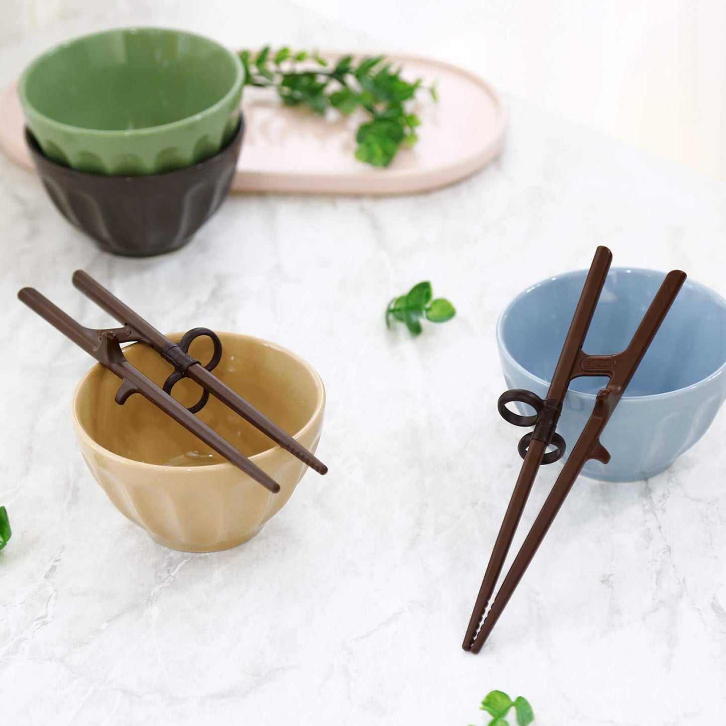 Edison Friends Training Chopsticks for Adults Right Handed, Beginner, Helper, Trainer, Easy, Practice For Noodle, Suhi (Made in Korea)