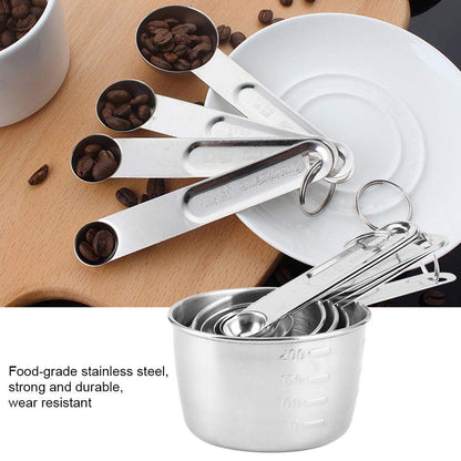 8 Pcs/Set Stainless Steel Baking Tools Measuring Cup for Making Cakes Measuring Cup, for Making Bread Other Desserts for Home Kitchen Desserts/Bakeries
