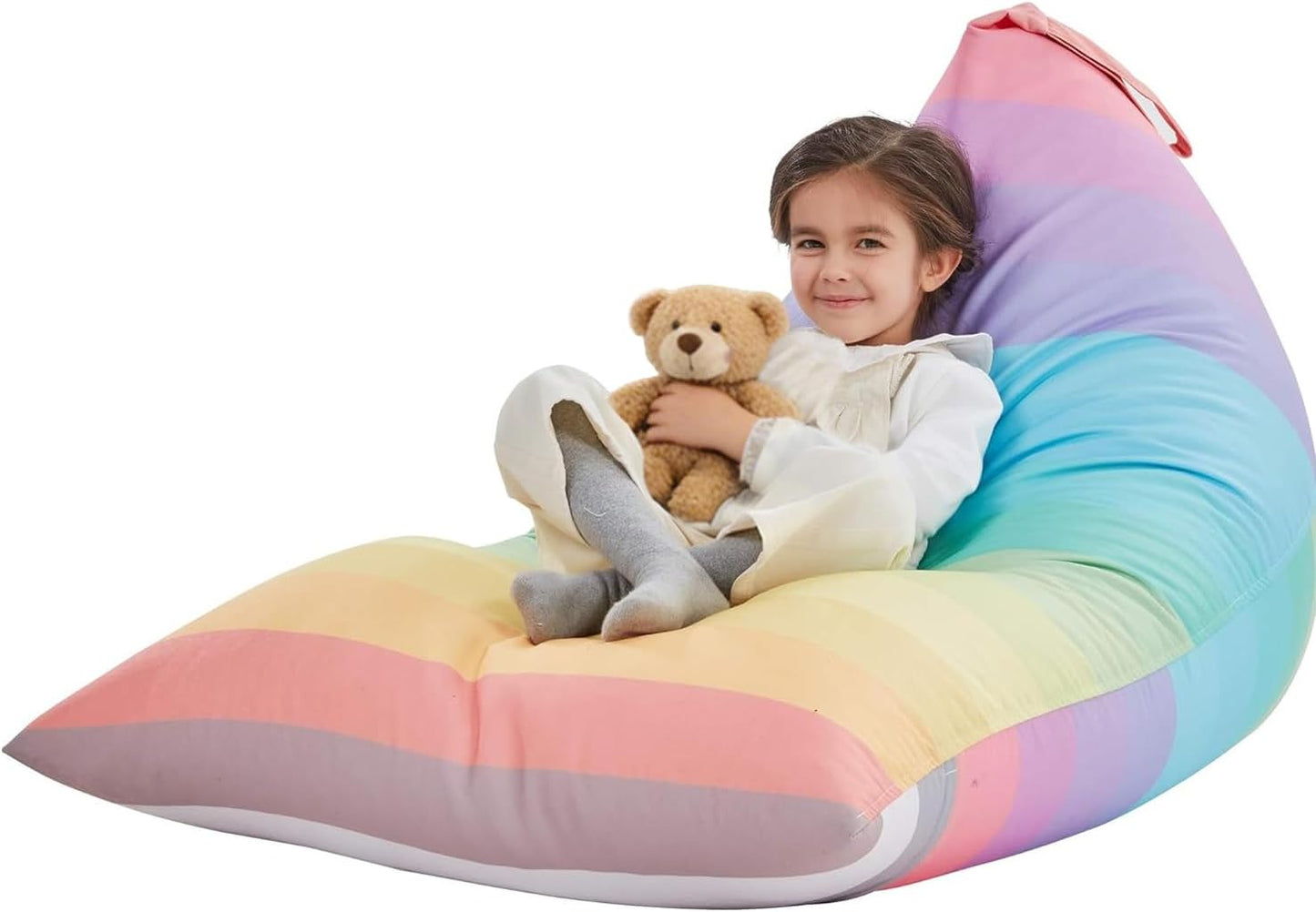 250L Nobildonna Stuffed Animal Storage Bean Bag Chair Cover for Kids Teens (No Filler) Washable Large Beanbag Cover