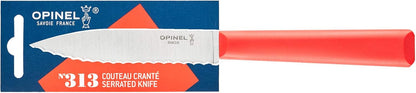 Opinel Les Essentials+ No. 313 Serrated Paring Knife, Corrosion Resistant, Dishwasher Safe, Made in France