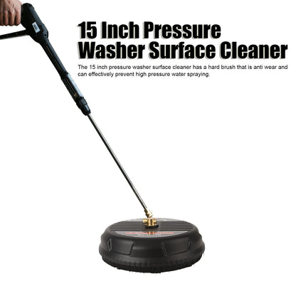 TRELVEX 15inch Pressure Washer Surface Cleaner with Connecting Rod, Quick Connector, Power Washer Attachment 4000 PSI, Defult