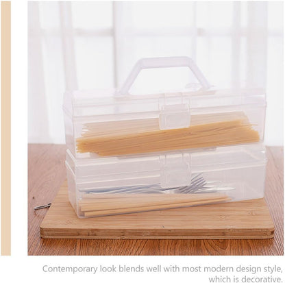 EXCEART 4pcs 12'' Plastic Storage Box for Art & Craft Supplies with Handle, Small Translucent Storage Box