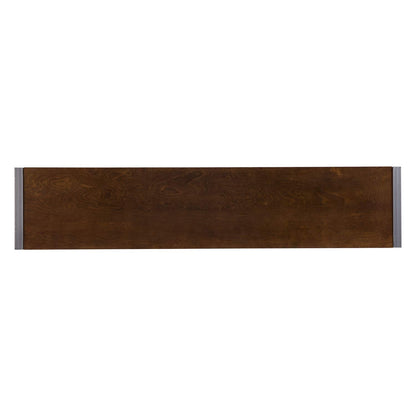 SEI Furniture - Holly & Martin Macen Console - Dark Tobacco with Gunmetal - Transitional Design, Brown Iron and Wood - Ideal for Entryway, Living Room (CM9912)