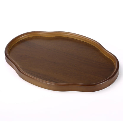Wood Serving Tray, Wooden Tray, 14.57 Inch Irregular Decorative Serving Trays Platters for Home,Party,Coffee Table,Dining Table & Countertop