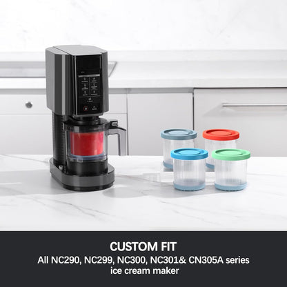 4 Pack, 16oz NC301 NC300 NC299AMZ NC290 Omnikit Containers Replacement for Ninja Creami Pints and Lids - Cups