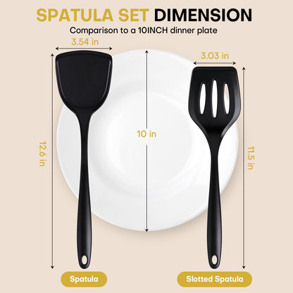 3 Pieces Silicone Spatula, Pacifier-Grade Silicone Spatulas Set Heat Resistant 600℉ for Food Safety, Premium Non-Stick Silicone Solid Turner BPA Free for Cooking, Enhances Cooking Comfort
