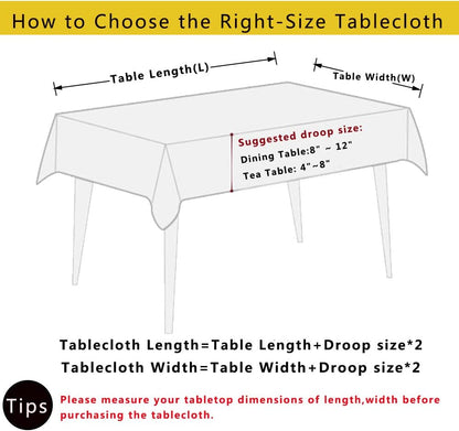 Aothpher Modern Boho Floral Jacquard Washable Tablecloths | 54x70 Inches with Lace