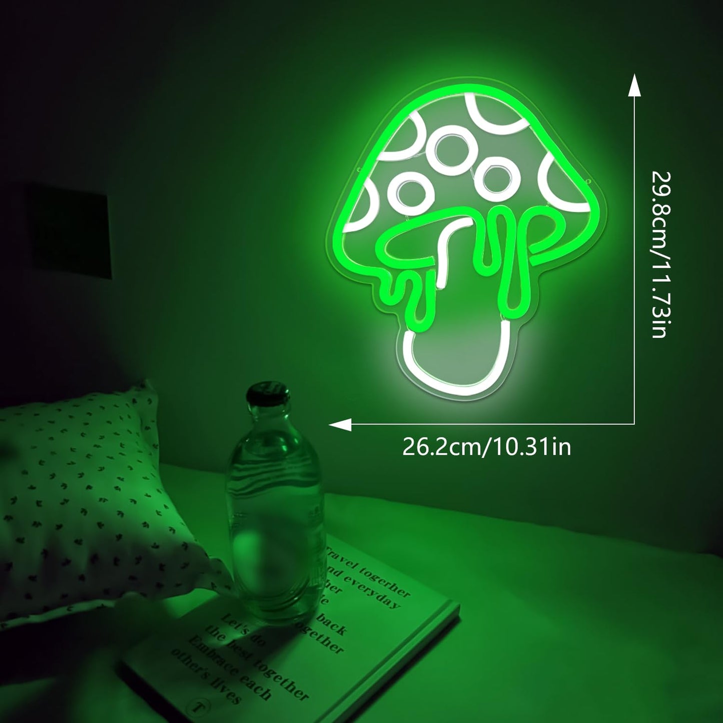 Ajoyferris Mushroom Neon Sign Dimmable Neon Light Sign Mushroom Night Light 3D Light Up Mushrooms Neon Signs for Wall Decor Game Room Bedroom Gift for Kids(Ice Blue)