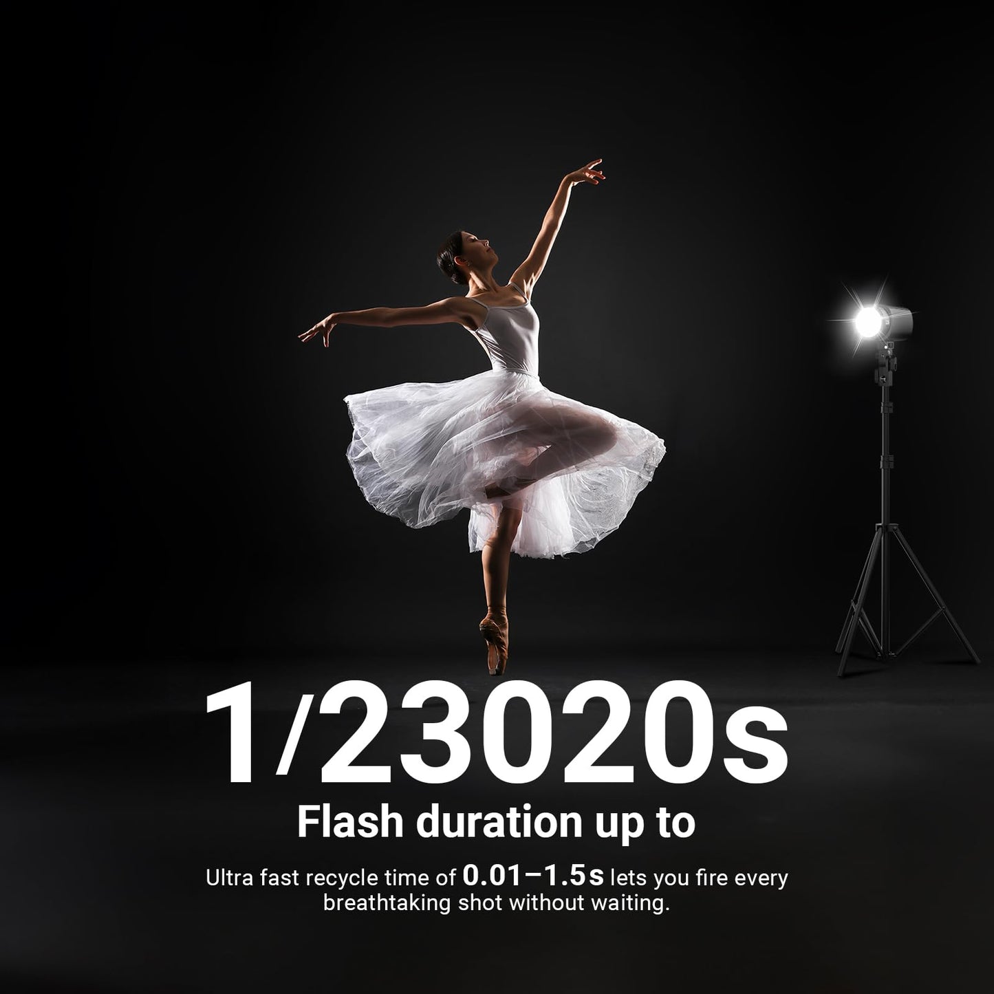 NEEWER 120Ws 2.4G TTL Outdoor Strobe Flash, Compatible with Godox, 1/8000s HSS Portable Studio Monolight with Modeling Light /3000mAh Battery/420 Flashes/1.5s Recycle for Photography Photoshoots, Q120