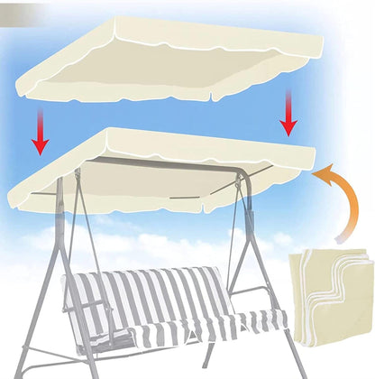 Outdoor Canopy Swing Replacement Cover Set for 2/3-Seater Porch Swing Chair – Waterproof, UV-Resistant All-Weather Protection for Patio, Garden, and Lawn Furniture