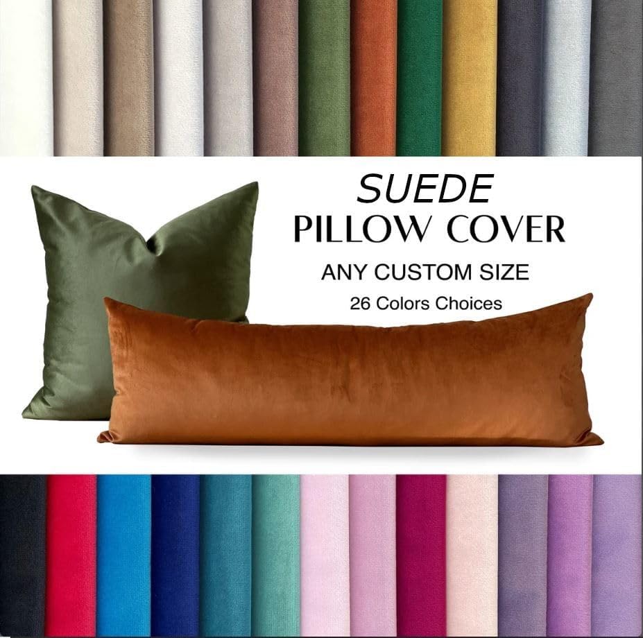 20 54 Inch MoonRest Classic Microsuede Body Pillow Pillowcase - Ultra-Soft Plush - Hidden Zipper X - Cool Black