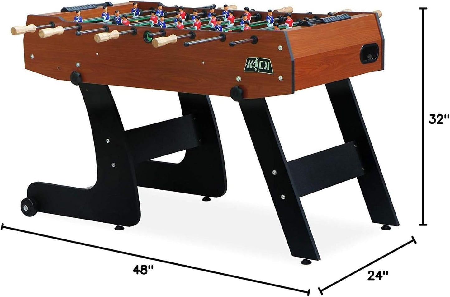 KICK Monarch 48" Folding Foosball Table (Brown) – Compact Indoor Game Table