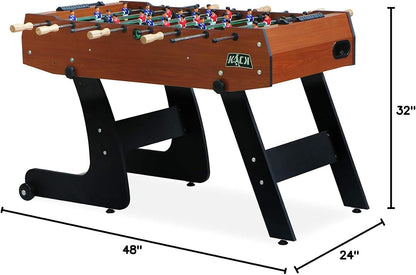 KICK Monarch 48" Folding Foosball Table (Brown) – Compact Indoor Game Table