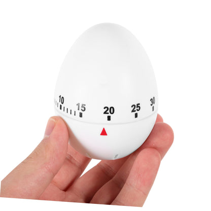 VOSAREA Egg Shape Mechanical Rotate Timer White Kitchen Countdown Timer Manual Cooking for Home and Classroom Activities for Baking Frying