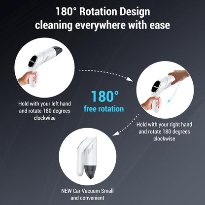Handheld Cordless Vacuum, 120W/12KPa High Power Wireless Car Vacuum Cleaner, Lightweight Mini for Pet Hair, Home