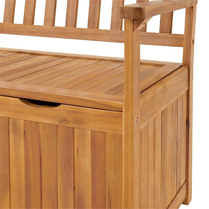 Londonderry 47 in. W Acacia Wood Outdoor Storage Bench, Store Blankets, Cushions, 100% Weather Resistant Wood, Perfect for Modern Garden Setting, Outdoor Furniture, Patio Bench, Garden