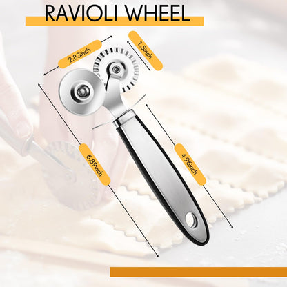 FoldTier Pasta Drying Rack and Cutter Wheel Ravioli Cutter Wheel Ravioli Roller Plastic Foldable Homemade Fresh Spaghetti Collapsible Stand Stable Easy Storage for Kitchen and Home Dumpling Lasagna