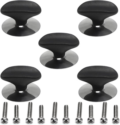 MroMax Universal Pot Lid Cover Knob Handle, Replacement Knob for Kitchen Cookware, Black Leaves, 5Pcs